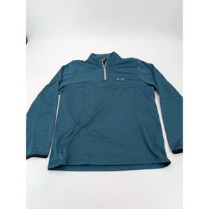 Oakley 1/4 Zip Pullover Men's Size Medium‎ Teal Blue Long Sleeve Hydrolix Active